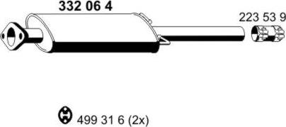 ERNST 332064 - Средний глушитель выхлопных газов avtokuzovplus.com.ua
