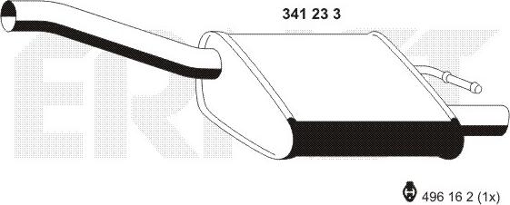 ERNST 341233 - Глушник вихлопних газів кінцевий autocars.com.ua