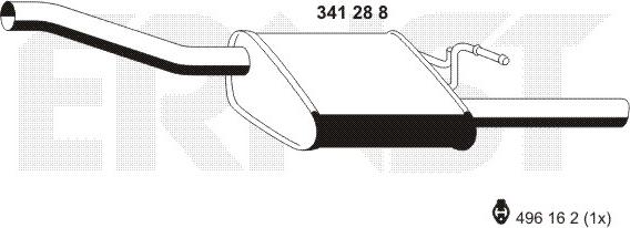 ERNST 341288 - Глушник вихлопних газів кінцевий autocars.com.ua