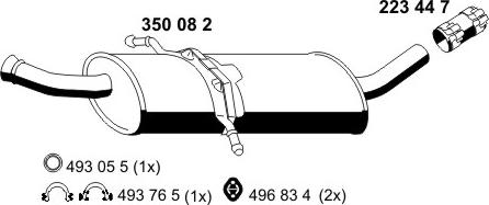 ERNST 350082 - Середній глушник вихлопних газів autocars.com.ua