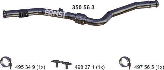 ERNST 350563 - Труба вихлопного газу autocars.com.ua
