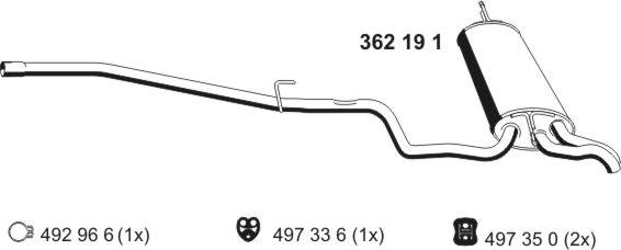 ERNST 362191 - Глушник вихлопних газів кінцевий autocars.com.ua