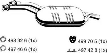 ERNST 374279 - Середній глушник вихлопних газів autocars.com.ua