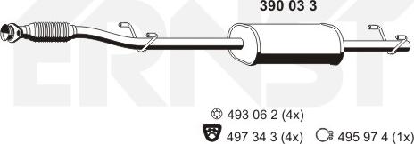 ERNST 390033 - Средний глушитель выхлопных газов avtokuzovplus.com.ua