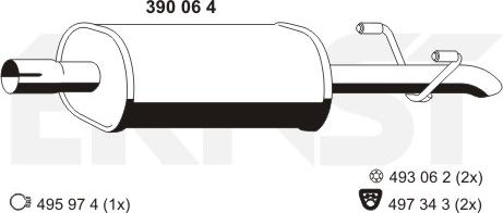 ERNST 390064 - Средний глушитель выхлопных газов avtokuzovplus.com.ua