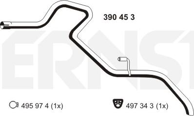 ERNST 390453 - Труба вихлопного газу autocars.com.ua