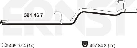 ERNST 391467 - Труба выхлопного газа avtokuzovplus.com.ua