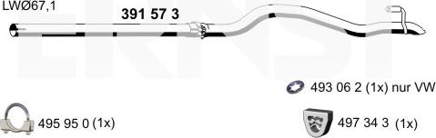 ERNST 391573 - Труба вихлопного газу autocars.com.ua