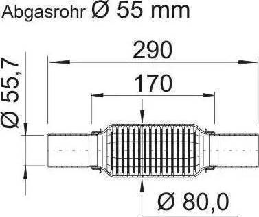 ERNST 464307 - Гофрована труба вихлопна система autocars.com.ua