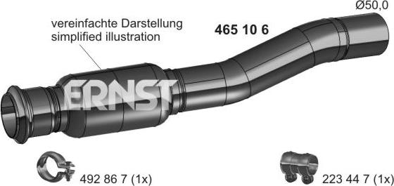 ERNST 465106 - Труба вихлопного газу autocars.com.ua