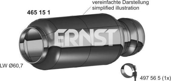 ERNST 465151 - Ремонтная трубка, катализатор autodnr.net
