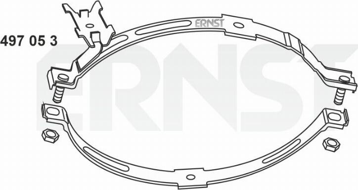 ERNST 497053 - Кронштейн, втулка, система випуску autocars.com.ua