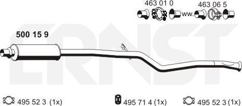 ERNST 500159 - Средний глушитель выхлопных газов avtokuzovplus.com.ua