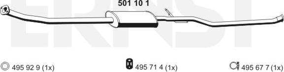 ERNST 501101 - Средний глушитель выхлопных газов avtokuzovplus.com.ua