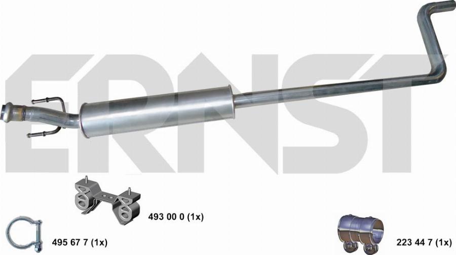 ERNST 501118 - Середній глушник вихлопних газів autocars.com.ua