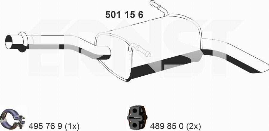 ERNST 501156 - Глушник вихлопних газів кінцевий autocars.com.ua