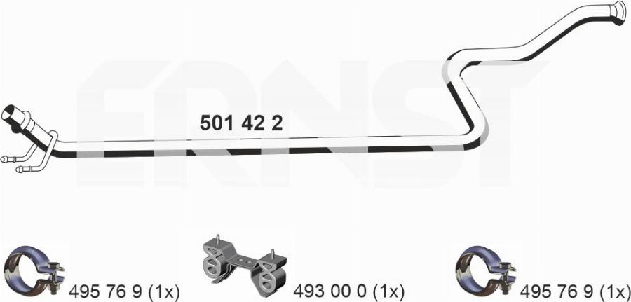 ERNST 501422 - Труба вихлопного газу autocars.com.ua