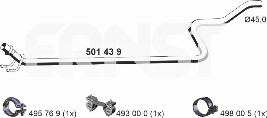 ERNST 501439 - Труба выхлопного газа avtokuzovplus.com.ua