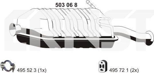 ERNST 503068 - Глушник вихлопних газів кінцевий autocars.com.ua