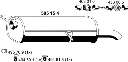 ERNST 505154 - Глушник вихлопних газів кінцевий autocars.com.ua