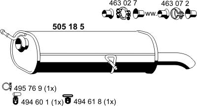 ERNST 505185 - Глушник вихлопних газів кінцевий autocars.com.ua