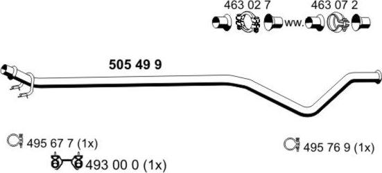 ERNST 505499 - Труба вихлопного газу autocars.com.ua
