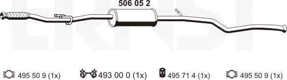 ERNST 506052 - Середній глушник вихлопних газів autocars.com.ua