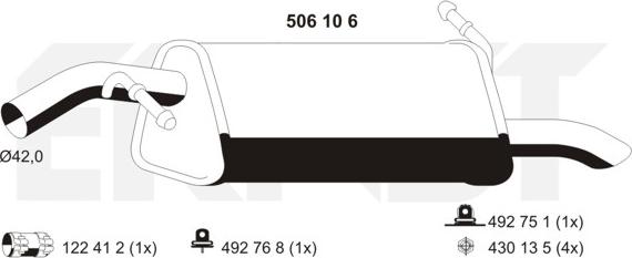 ERNST 506106 - Глушитель выхлопных газов, конечный autodnr.net