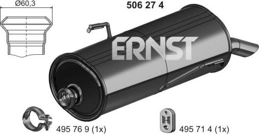 ERNST 506274 - Глушитель выхлопных газов, конечный autodnr.net