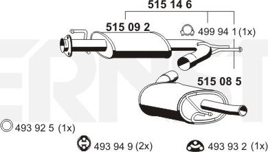 ERNST 515146 - Глушитель выхлопных газов, конечный avtokuzovplus.com.ua