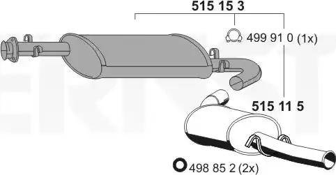 ERNST 515153 - Глушник вихлопних газів кінцевий autocars.com.ua