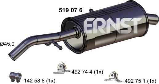 ERNST 519076 - Глушитель выхлопных газов, конечный autodnr.net