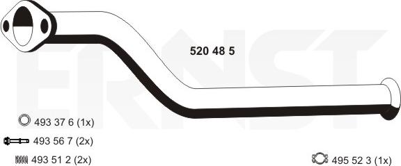 ERNST 520 485 - Труба вихлопного газу autocars.com.ua