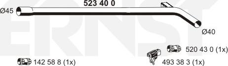 ERNST 523400 - Труба вихлопного газу autocars.com.ua