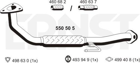 ERNST 550505 - Труба вихлопного газу autocars.com.ua