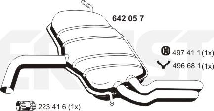 ERNST 642057 - Глушник вихлопних газів кінцевий autocars.com.ua