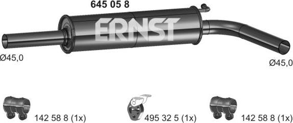 ERNST 645058 - Средний глушитель выхлопных газов autodnr.net