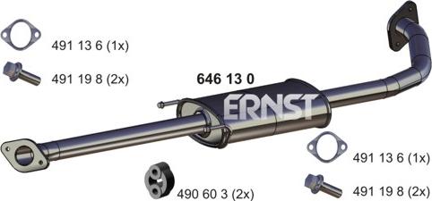 ERNST 646130 - Средний глушитель выхлопных газов avtokuzovplus.com.ua