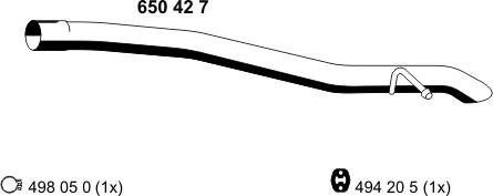 ERNST 650427 - Труба вихлопного газу autocars.com.ua