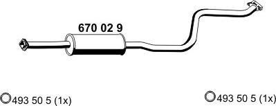 ERNST 670029 - Середній глушник вихлопних газів autocars.com.ua