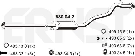 ERNST 680042 - Средний глушитель выхлопных газов avtokuzovplus.com.ua