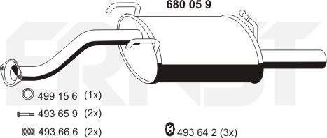 ERNST 680059 - Глушник вихлопних газів кінцевий autocars.com.ua