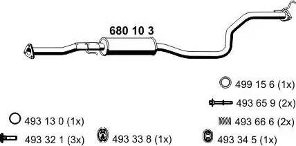 ERNST 680103 - Середній глушник вихлопних газів autocars.com.ua