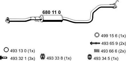 ERNST 680110 - Середній глушник вихлопних газів autocars.com.ua