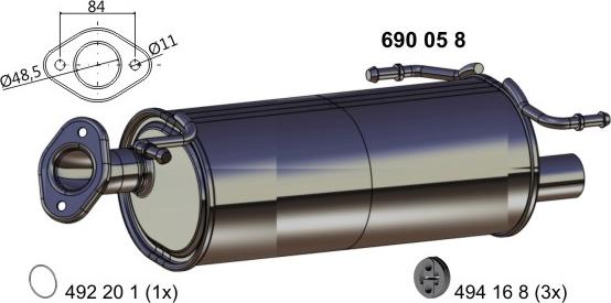 ERNST 690058 - Глушник вихлопних газів кінцевий autocars.com.ua