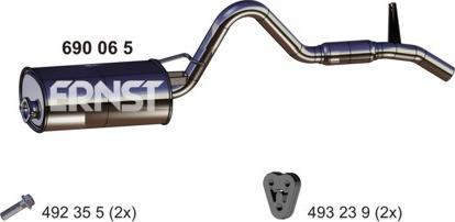 ERNST 690065 - Глушник вихлопних газів кінцевий autocars.com.ua