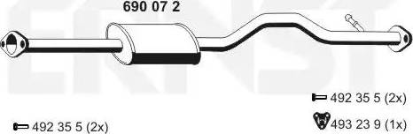 ERNST 690072 - Середній глушник вихлопних газів autocars.com.ua