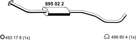 ERNST 695022 - Средний глушитель выхлопных газов avtokuzovplus.com.ua