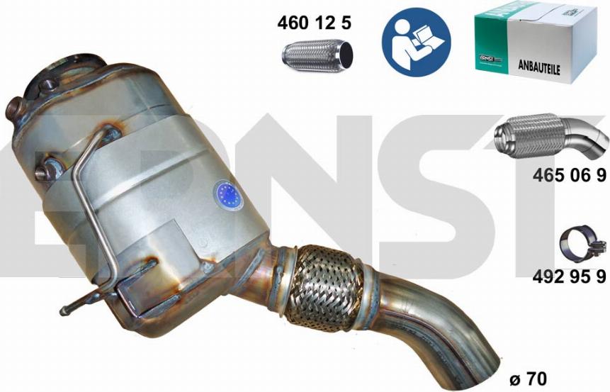 ERNST 910668 - сажі / частковий фільтр, система вихлопу ОГ autocars.com.ua