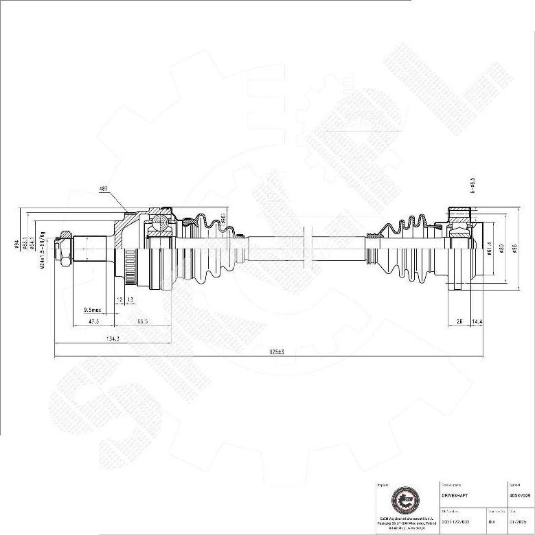 Esen SKV 40SKV029 - Приводний вал autocars.com.ua